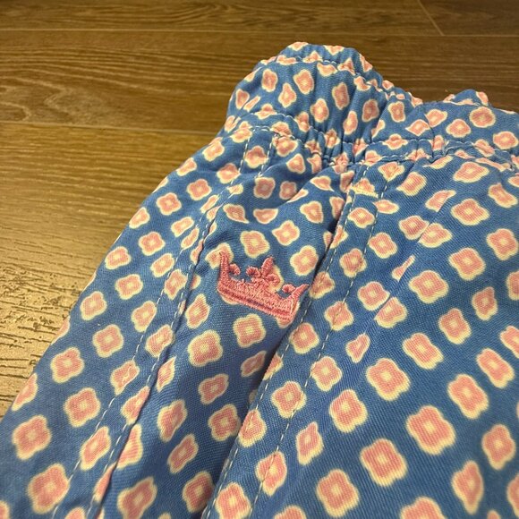 Peter Millar Men's Swim Trunks Blue Printed, Drawstring, Mesh Liner, Summer - Picture 2 of 16